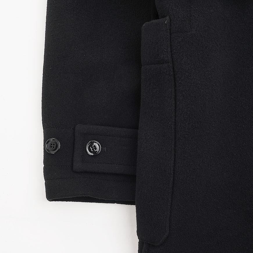 Lemaire Unisex Wrap Double-Breasted Wool Coat Black