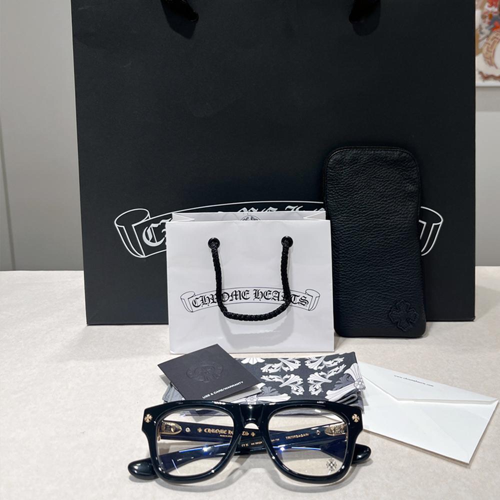 Chrome Hearts Black Gold Trim TREAT ITZ AGAIN Eyeglasses
