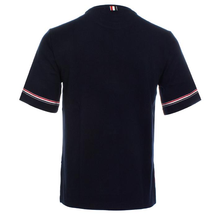 THOM BROWNE Men’s Cotton Rugby Short Sleeve T-Shirt Navy