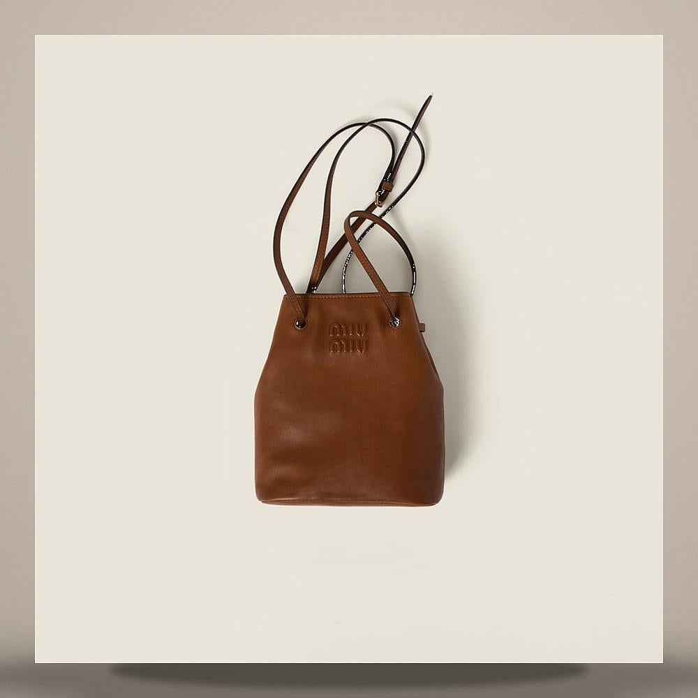 Miu Miu Nappa Leather Mini Crossbody Bag Cream