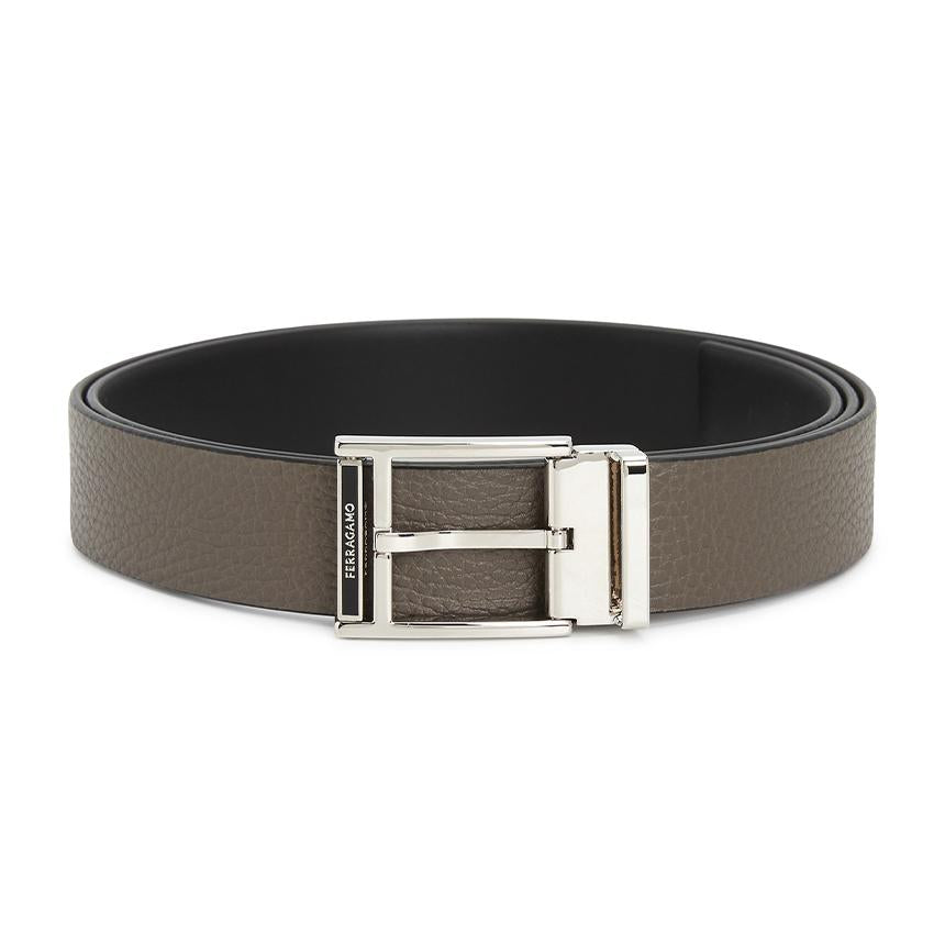 Ferragamo Men’s Reversible Leather Belt Pre-Cut 670571 0786349