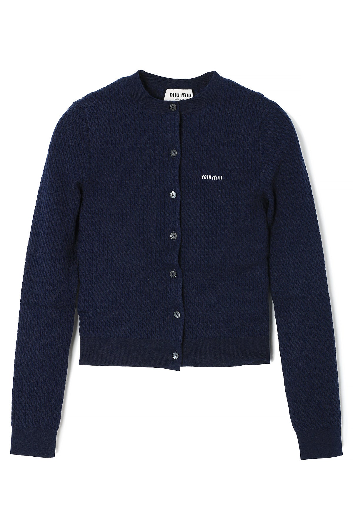 Miu Miu Cashmere Silk Navy Cardigan MMF950 16OO F0008