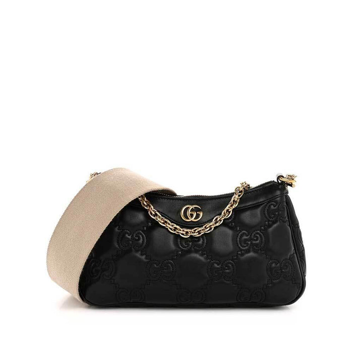 GUCCI GG Matelassé Leather Tote Bag Black Handbag