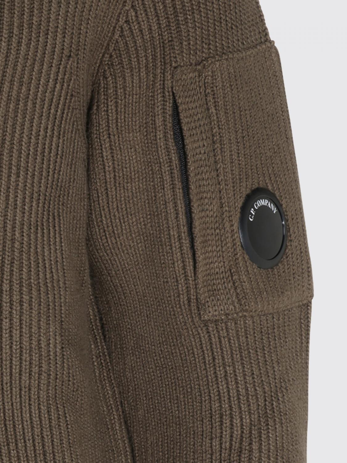 CP Company Wool Blend Round Neck Knit Sweater Green