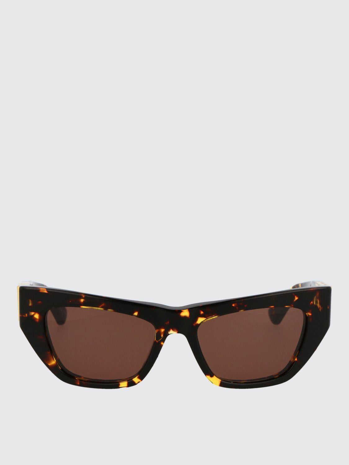 Bottega Veneta Black Acetate Rectangle Sunglasses