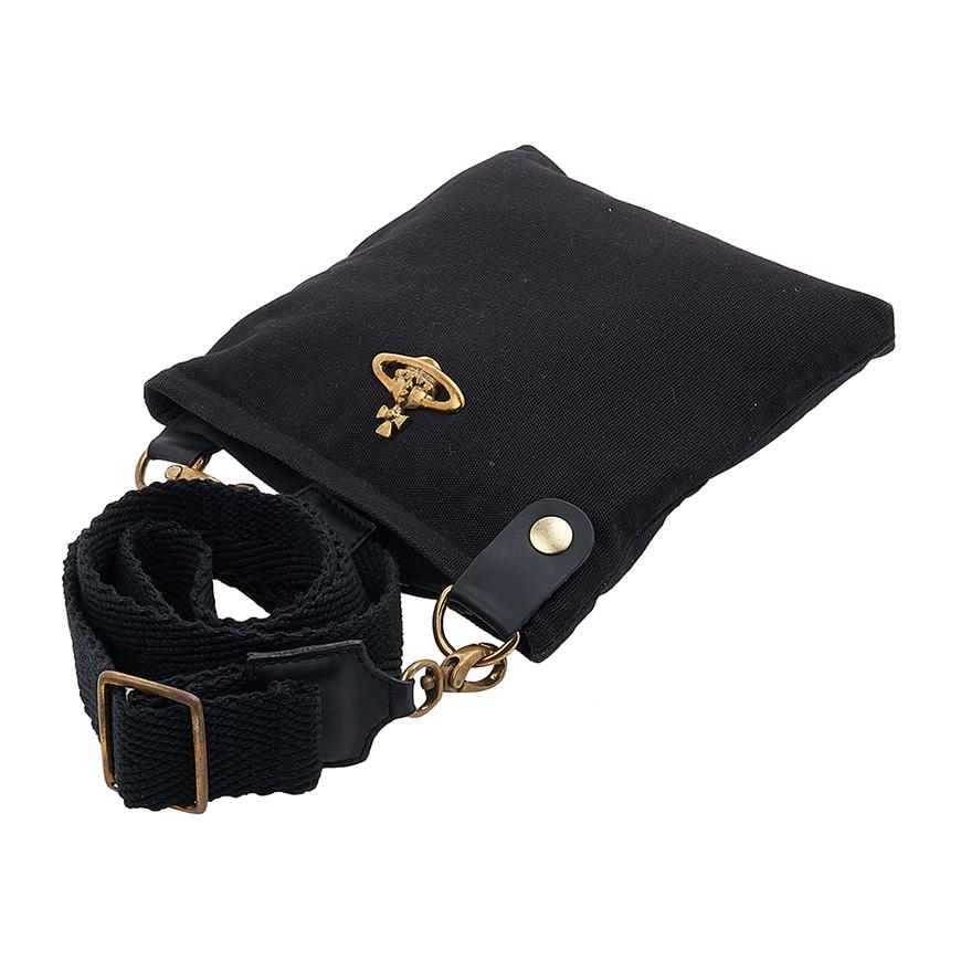 Vivienne Westwood Jones Square Crossbody Bag Black Leather