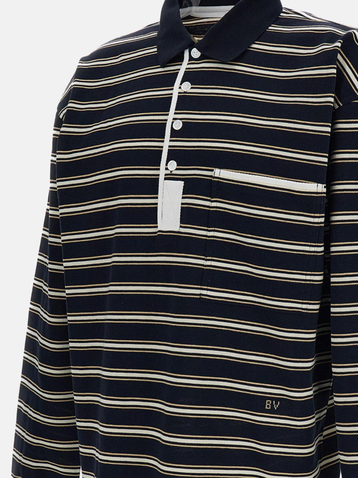 Bottega Veneta Cotton Long Sleeve T-Shirt Navy Men’s