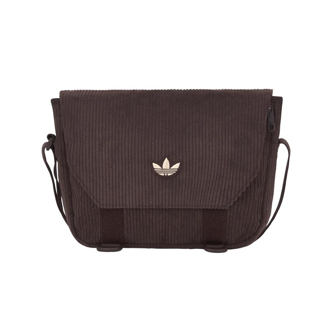 Adidas Corduroy Messenger Crossbody Bag Brown