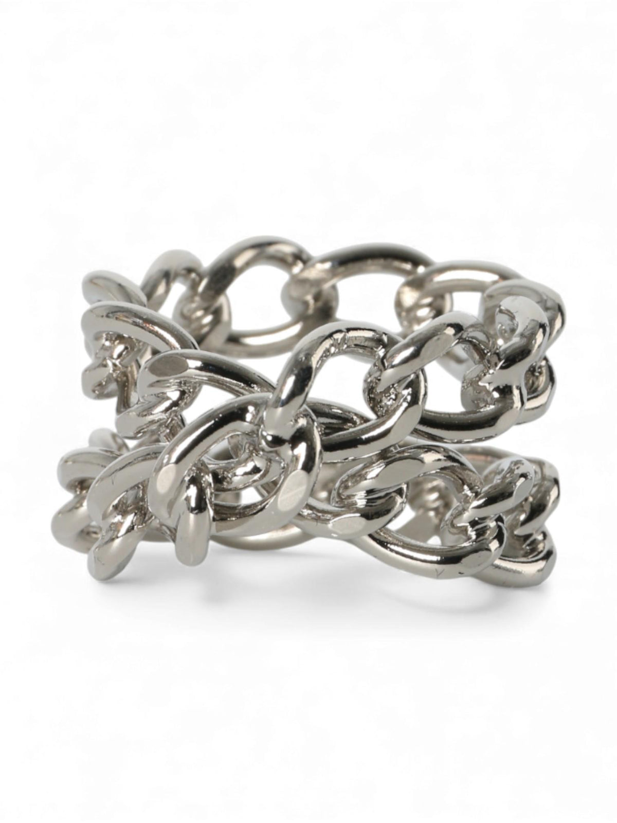 Dries Van Noten Silver Double Chain Ring Unisex Jewelry 242018239061952