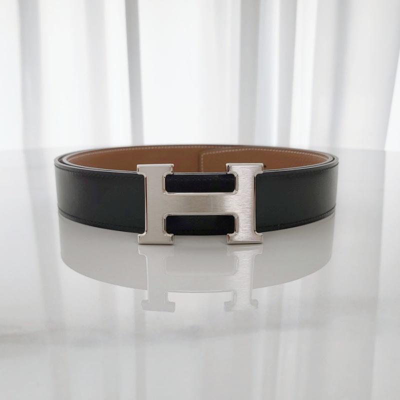 HERMES H Buckle Reversible 32mm Black Gold Matte Silver Men’s Leathe H064544CB86