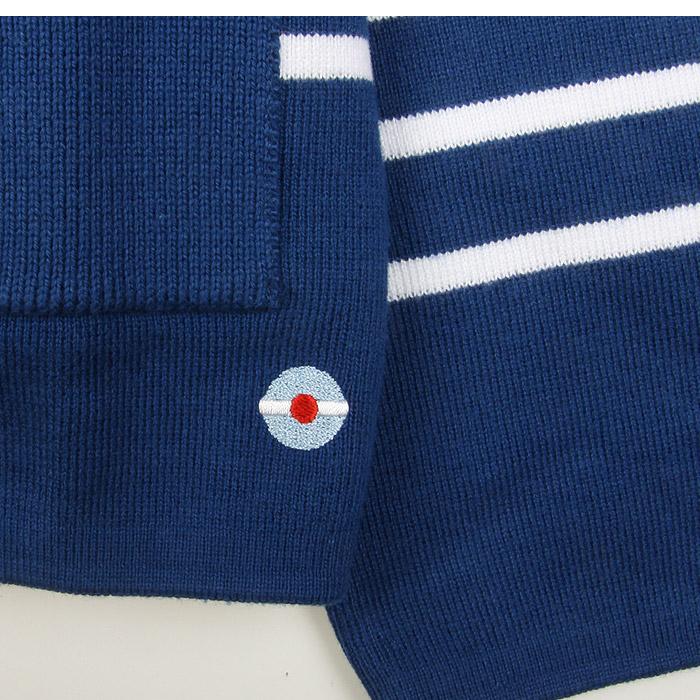 Saint James Women’s Blue Hooded Zip-Up Knit Cardigan 0513YL