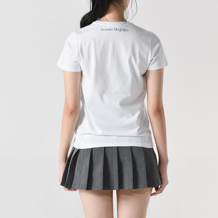 Alexander Mcqueen Scribble Heart Print Short Sleeve T-Shirt White
