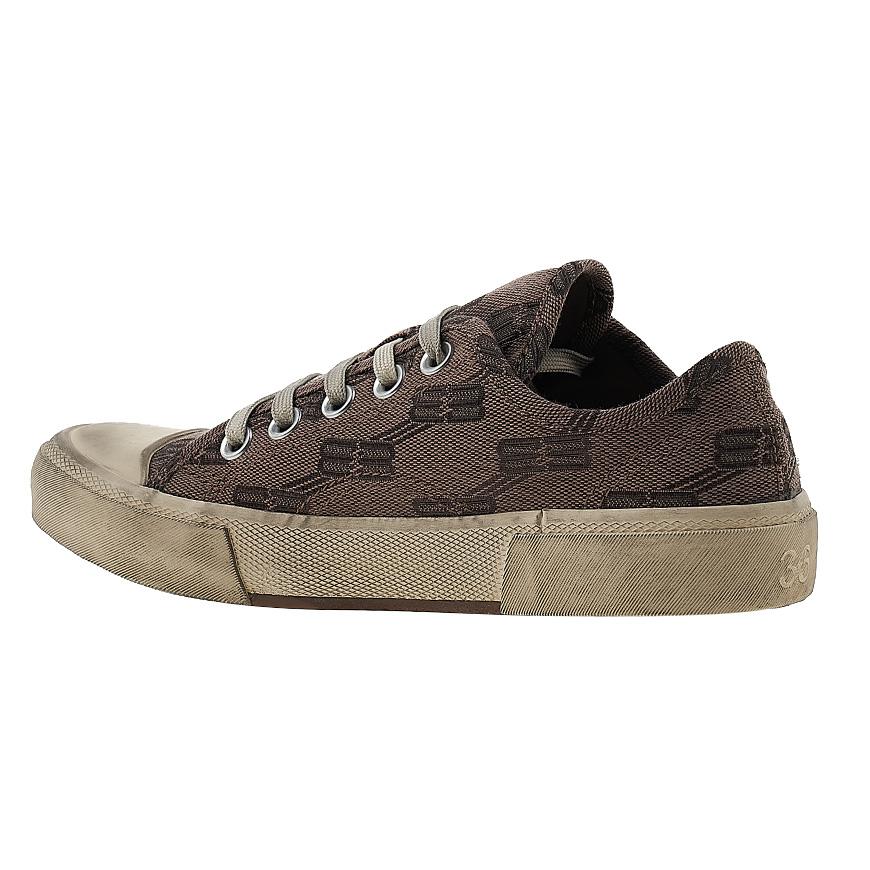 BALENCIAGA BB Monogram Low-Top Sneakers Women Black Beige