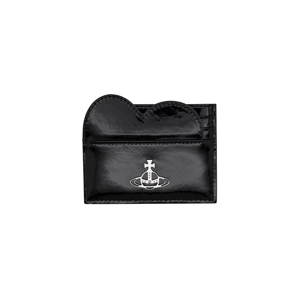Vivienne Westwood Shiny Patent Heart Card Holder Black