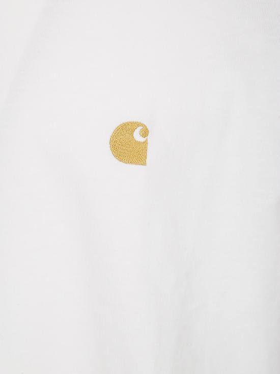 CARHARTT WIP Short Sleeve Chase T-Shirt White/Gold Cotton Men I02639100RXX
