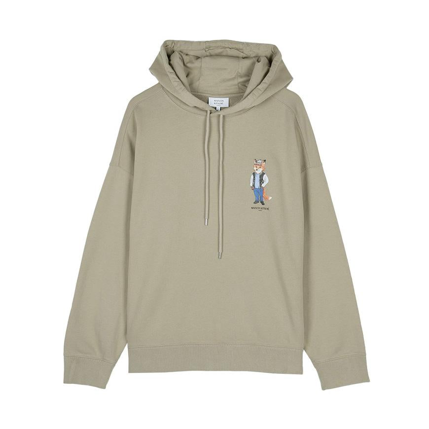 Maison Kitsune Dressed Fox Logo Hoodie Black Men’s Cotton Pu PM00707 KM0340 0302