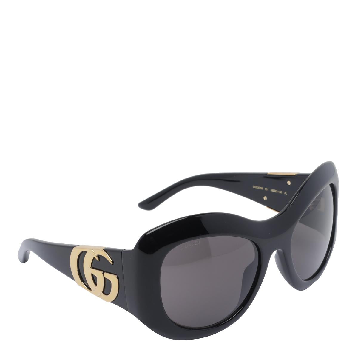 GUCCI Black Acetate Square Sunglasses