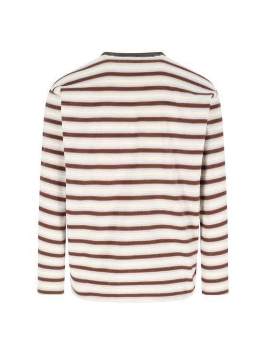 AURALEE Long Sleeve Sweatshirt for Men A26SP01GJ FADE BROWN STRIPE DOM