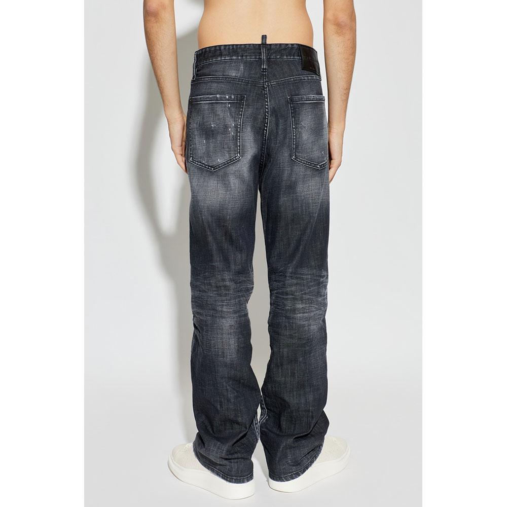 Dsquared2 Logo Patch Twisted Black Men’s Denim Jeans S74LB1913 S30357 900