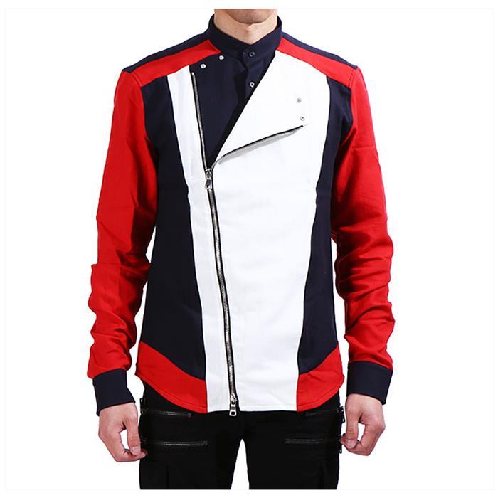 Balmain Mandarin Collar Long Sleeve Shirt S5HT163C862T 132