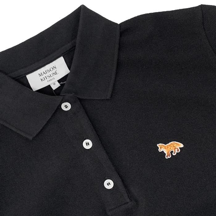 Maison Kitsune Baby Fox Patch Pique Short Sleeve Polo T-Shirt White