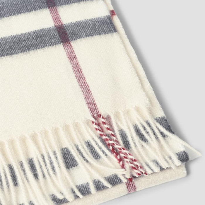 BURBERRY Giant Check Cashmere Scarf Stone