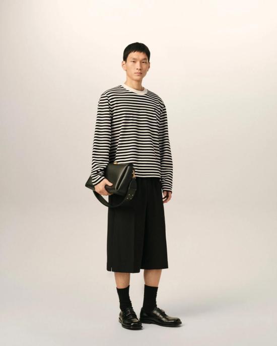 AMI Black Ivory Long Sleeve Sweatshirt