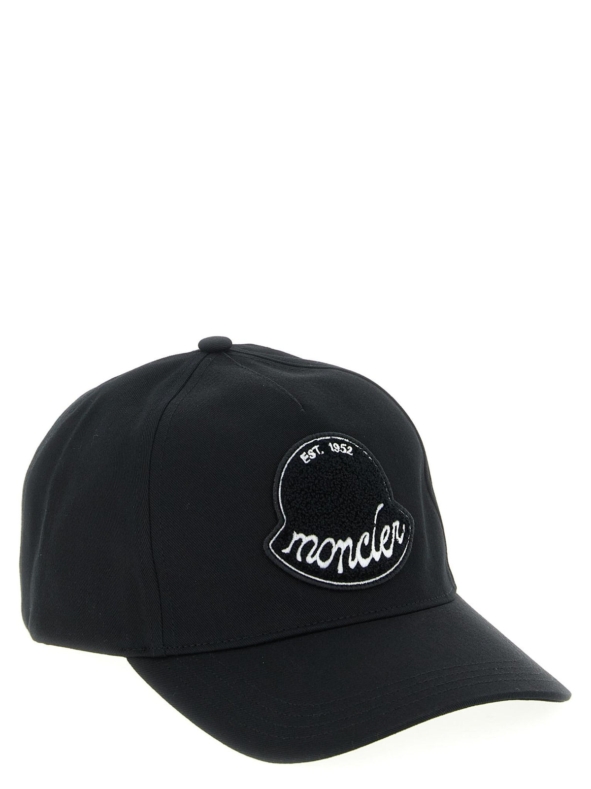 Moncler Black Cotton Logo Baseball Cap for Men