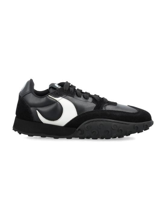 Marine Serre Black Leather Sneakers MFW007 ACLEA0009 BK99