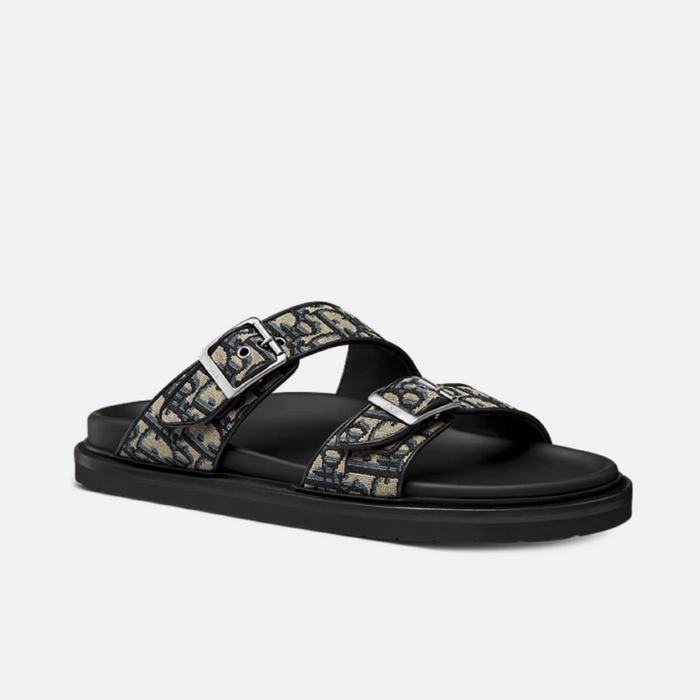 DIOR Aqua Strap Sandals Oblique Beige Black Unisex