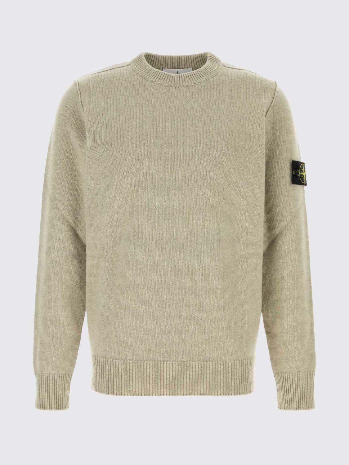 STONE ISLAND Wool Blend Round Neck Knit Sweater Navy Men