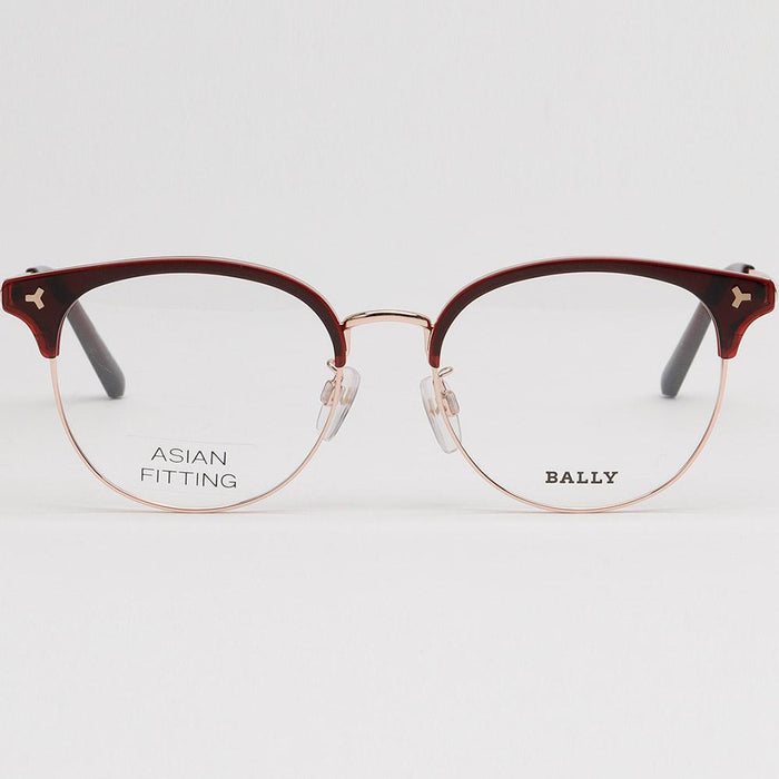BALLY Asian Fit Round Half-Rim Eyeglasses Frame Gray Unisex