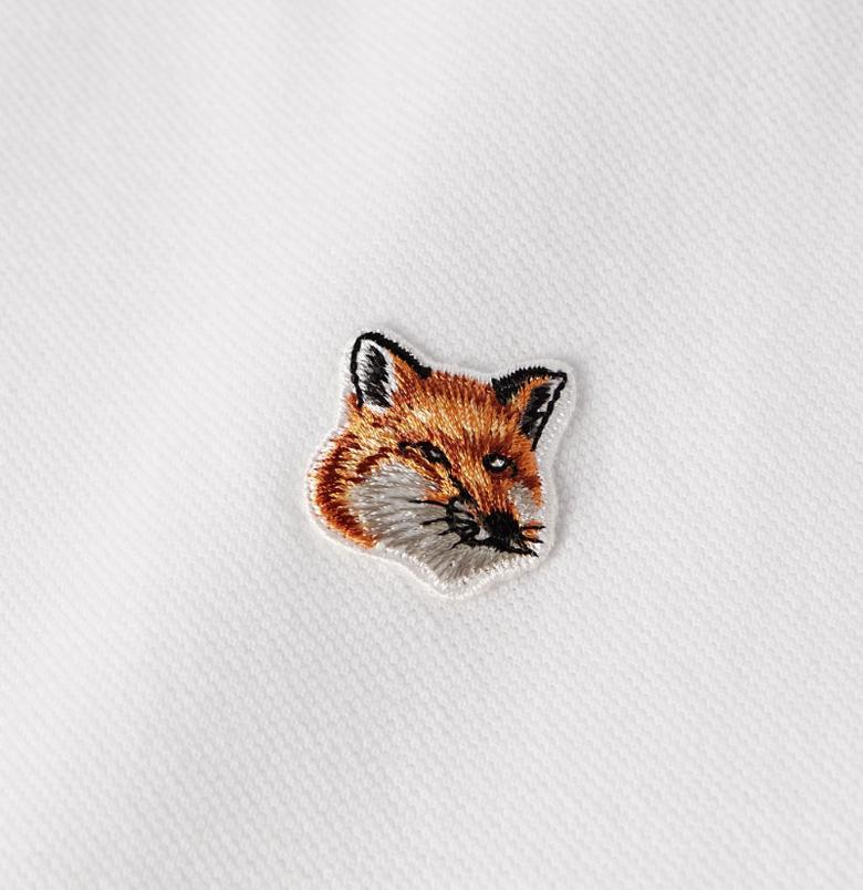 Maison Kitsune Fox Head Patch Classic Short Sleeve Polo Shirt LM00208KJ7002 P100