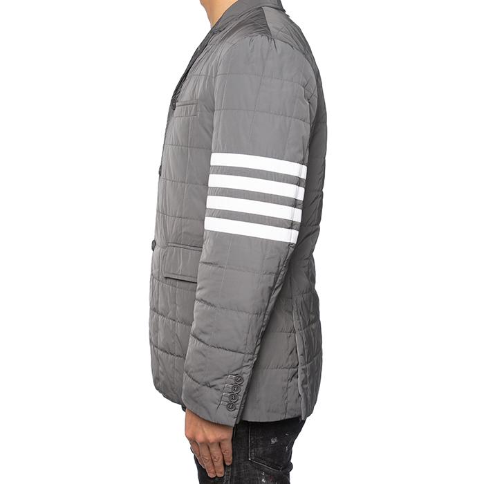 THOM BROWNE Men’s Diagonal Stripe Padded Sports Jacket Gray