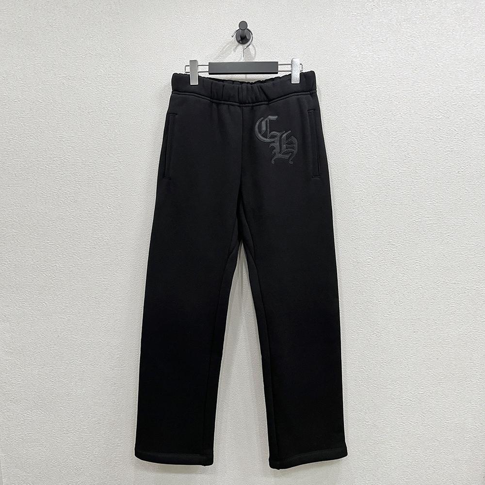 Chrome Hearts Black Relaxed Fit Sweatpants with CH Embroidery