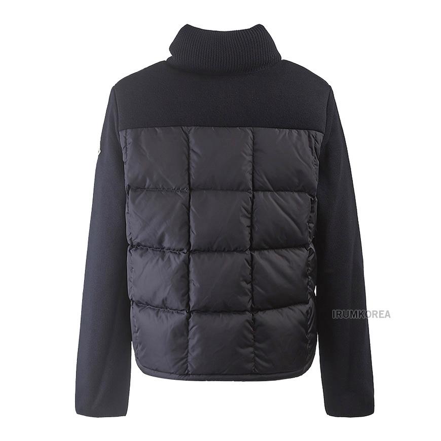Moncler Women High Collar Padded Cardigan Navy Knit