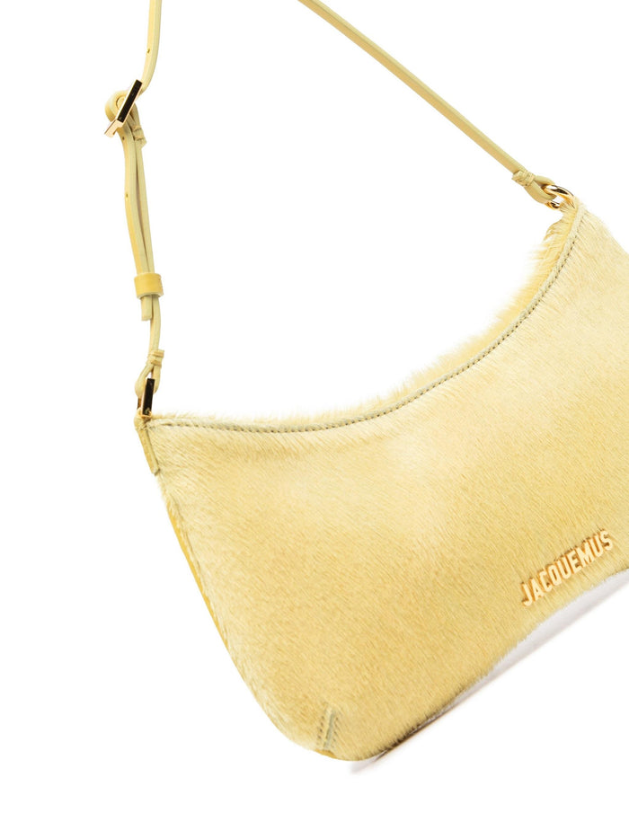 JACQUEMUS Le Bisou Pony Hair Shoulder Bag Light Yellow
