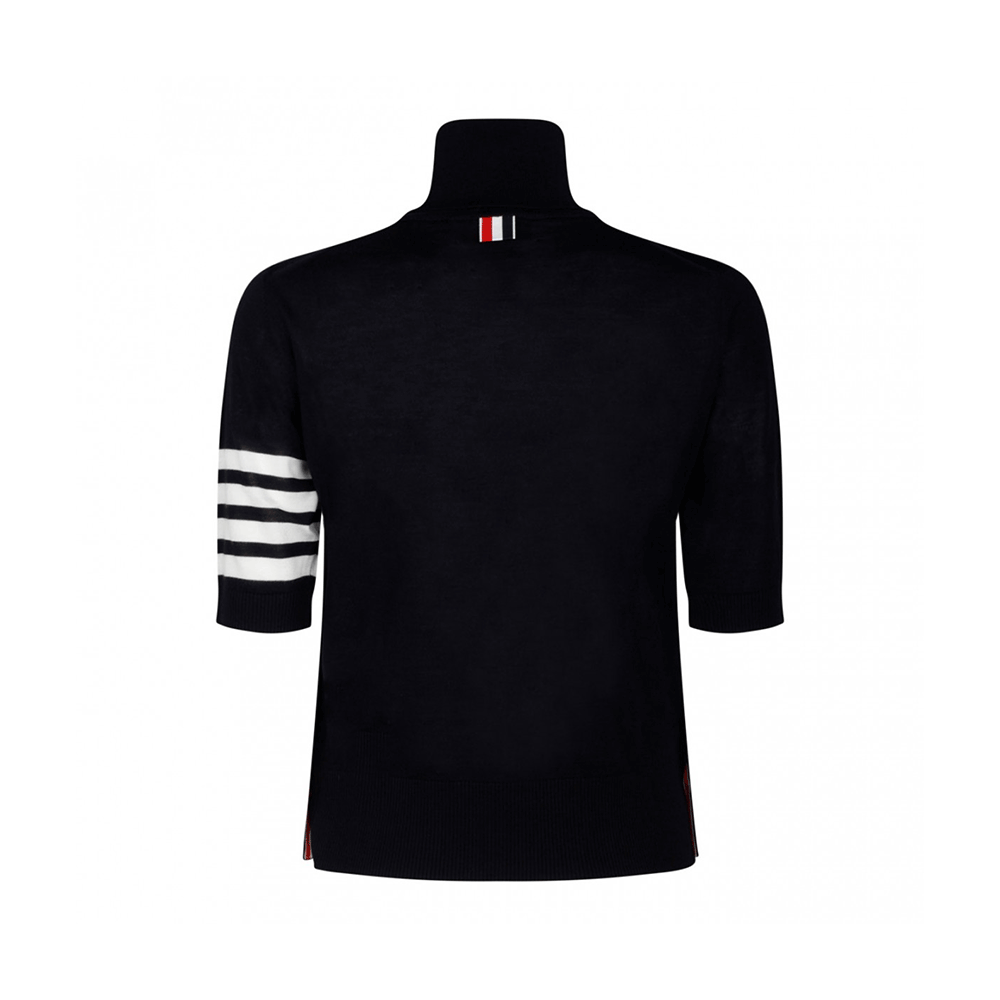 THOM BROWNE Women’s Merino Wool 4-Bar Turtleneck Sweater Navy