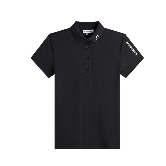 J LINDEBERG Women’s Tour Tech Polo Short Sleeve Golf T-Shirt Black