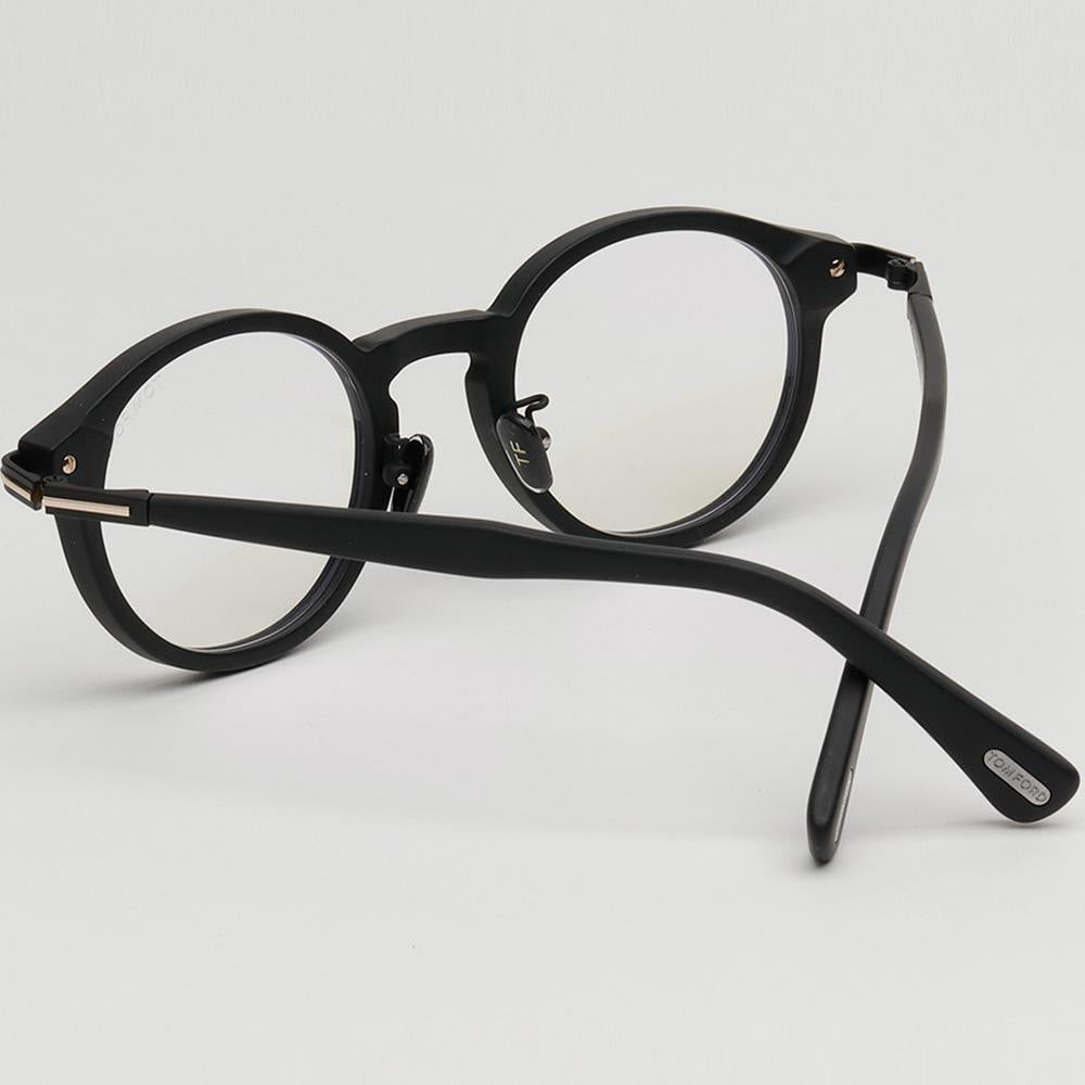TOM FORD Blue Light Blocking Round Matte Black Acetate Eyeglasses TF6008DB 002