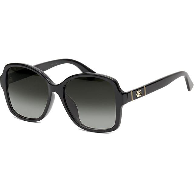 GUCCI Black Acetate Asian Fit Oversized Women’s Square Sunglasses