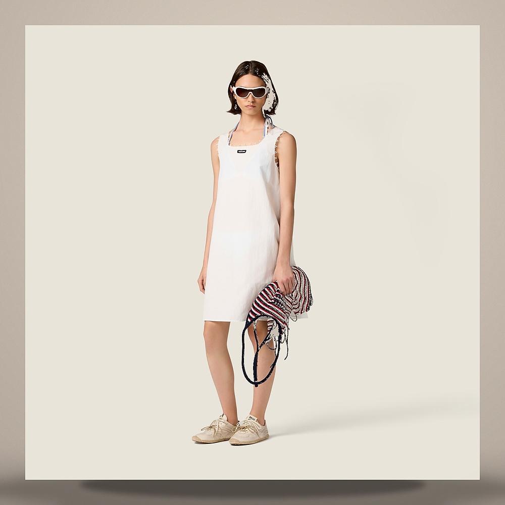 Miu Miu Slub Poplin Midi Dress MF6457 163M F0009