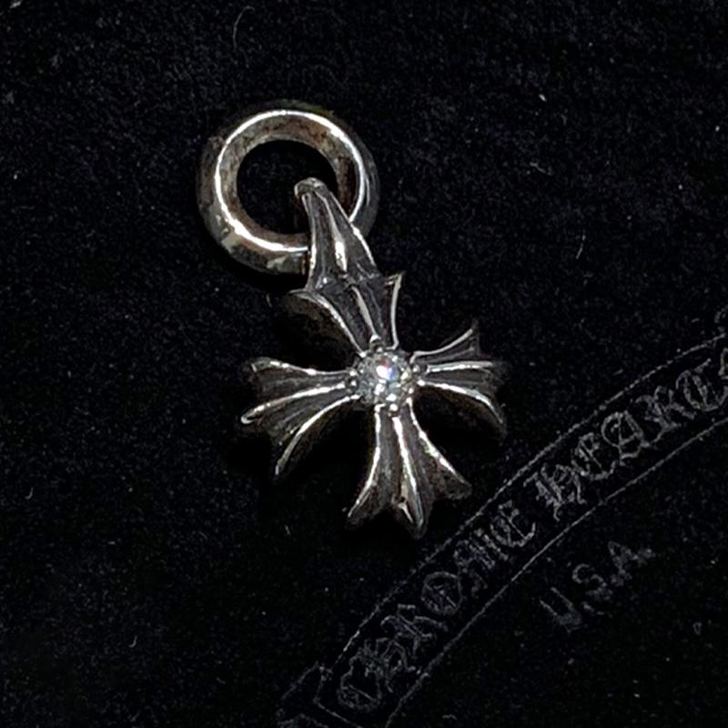 Chrome Hearts CH Plus Diamond Pendant Necklace