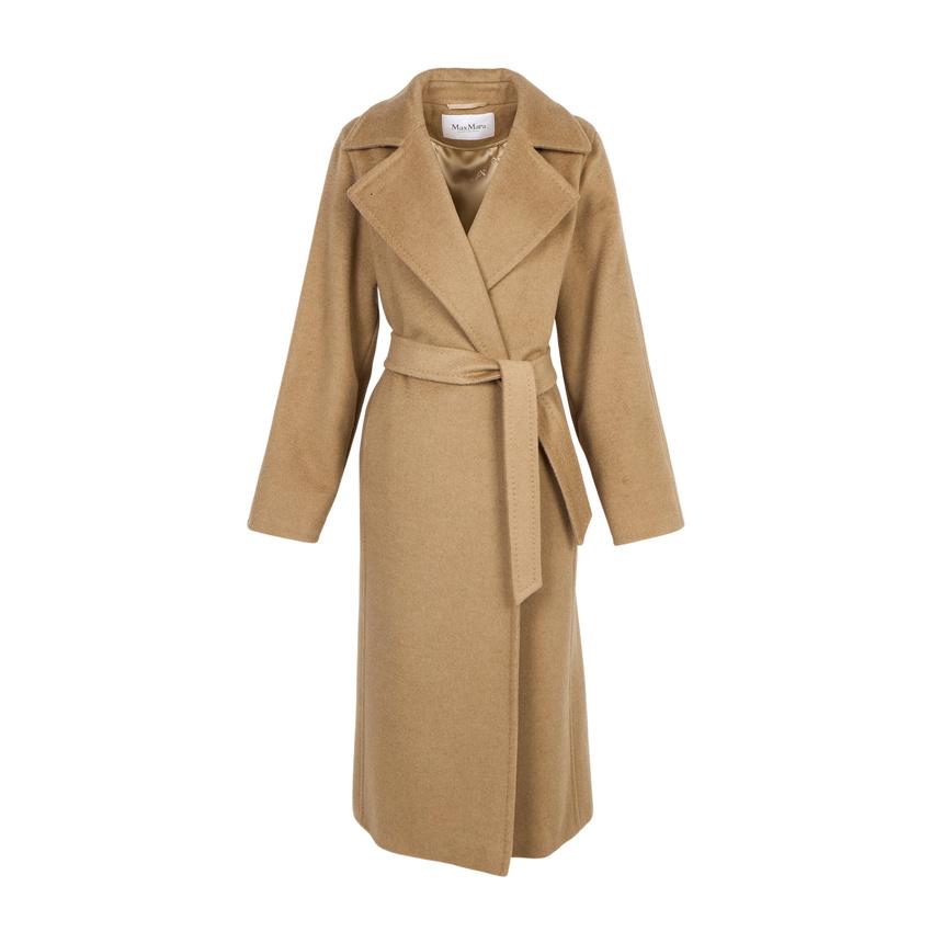 Max Mara Manuela Wrap Wool Cashmere Coat Ivory