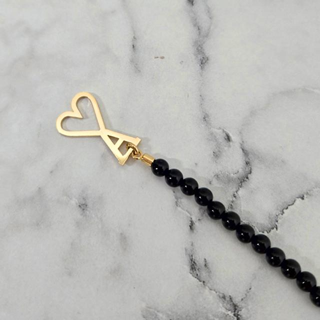 AMI Heart Logo Brass Summer Pearl Bracelet UJW457 HW0017 9022