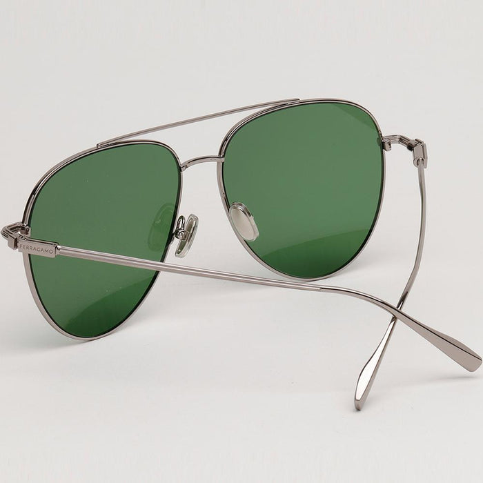 Ferragamo Oversized Metal Aviator Double Bridge Sunglasses SF308S 044