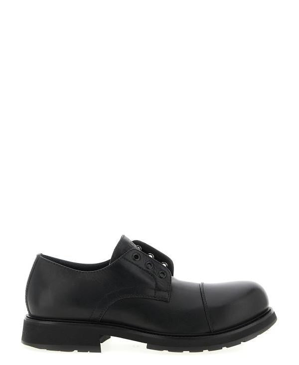 BALENCIAGA Black Leather Truck Derby Shoes
