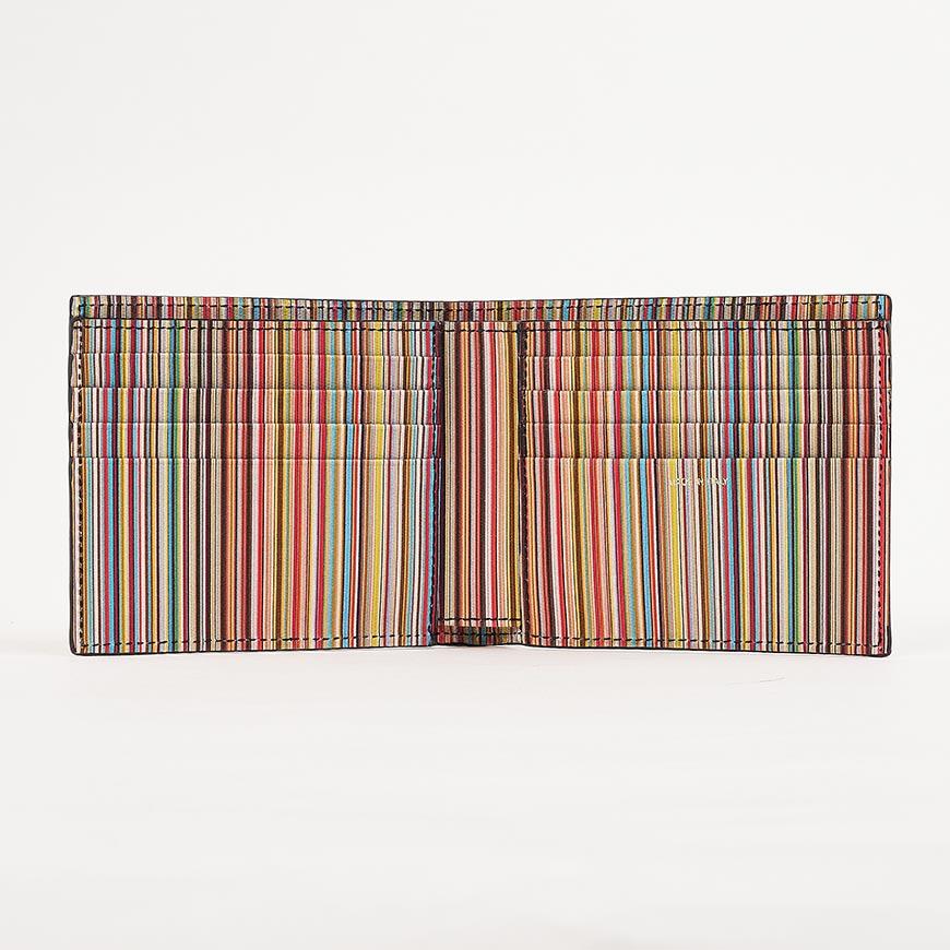 Paul Smith Men’s Stripe Leather Bifold Wallet M1A 4832 CMULTI 79