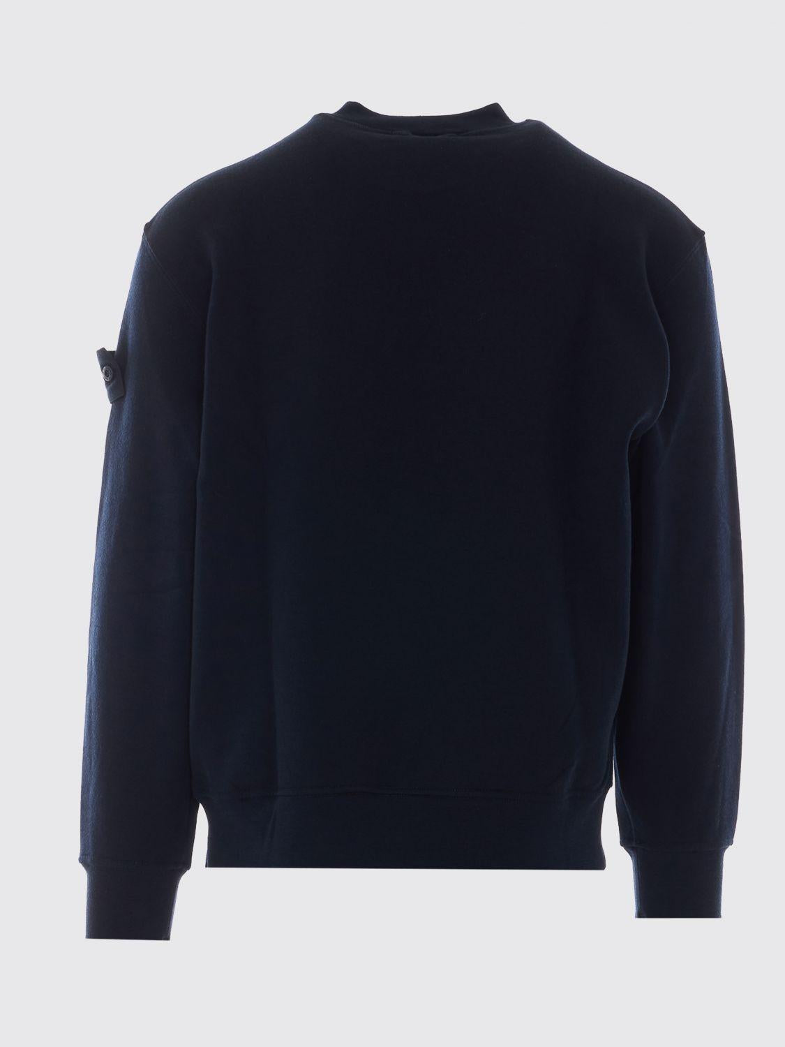 STONE ISLAND Black Wool Round Neck Knit Sweater