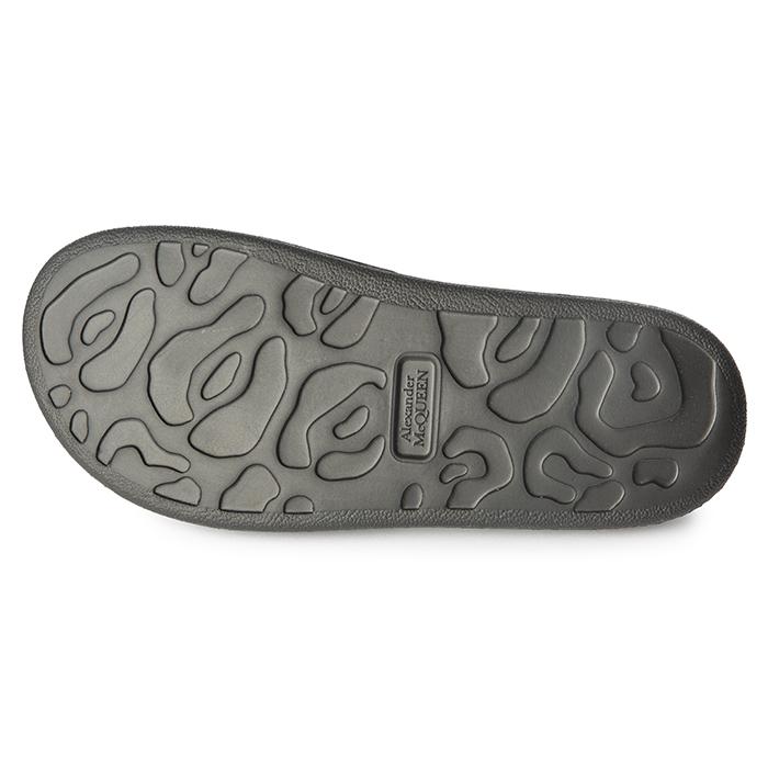 Alexander Mcqueen Rubber Logo Slide Sandals Black